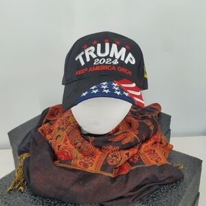 Trump 2024 Embroidered Signature Make America Great Again Rope Cap Black Hat New